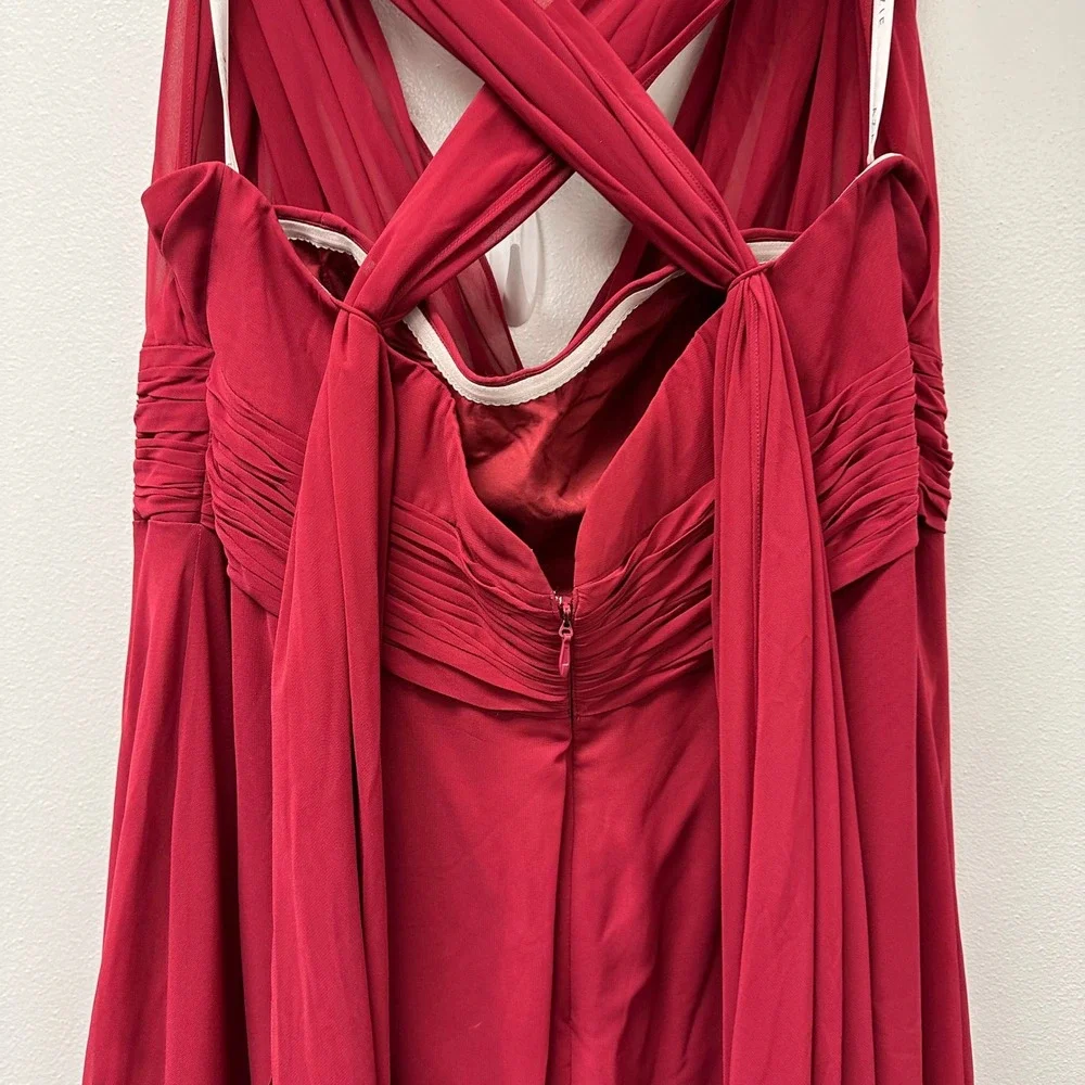 Azazie Fifi A-Line‎ Strapless Chiffon Convertible Dress Burgundy A22